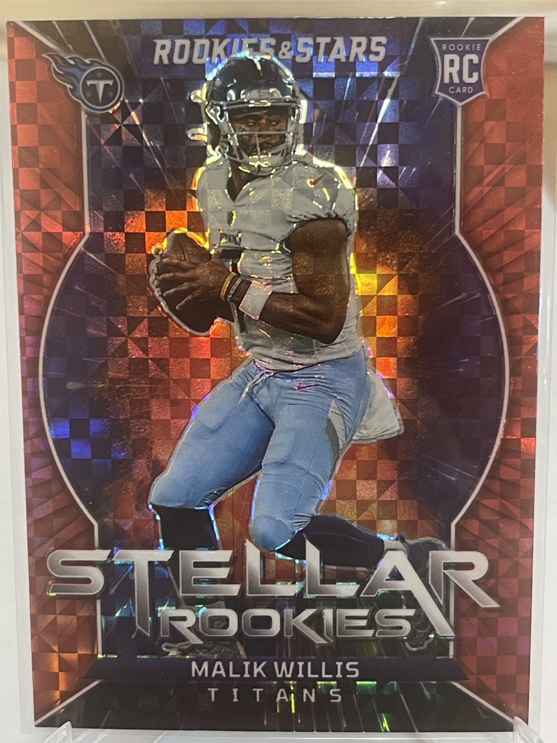 2022 Rookies & Stars Malik Willis Stellar Rookies Red Plaid SR-2 TITANS DOLPHINS