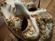 Vintage Venetian Paper Maché Mask Masquerade Carnival Full Face Wall Art - ITALY