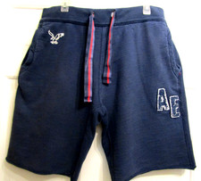 Mens American Eagle Athletic Jogging Shorts -Navy Blue-Draw String Size Medium