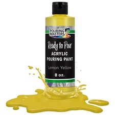 Pouring Masters Lemon Yellow 8-Ounce Bottle of Water-Based Acrylic Pouring Paint