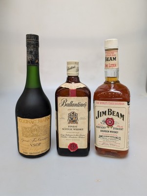 Vintage Whiskey Jim Beam 1 l Ballantines 0'7 lund Französischer Cognac Frapin 