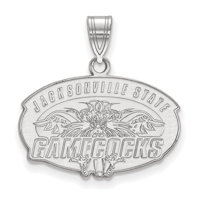 14k Weißgold LogoArt Jacksonville State University Medium Anhänger