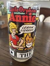 1976 The Sunday Funnies LITTLE ORPHAN ANNIE Harold Gray Drinking Glass 1976 The Sunday Funnies LITTLE ORPHAN ANNIE Harold Gray Drinking Glass