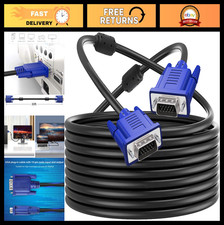 VGA to VGA Monitor Cable 30ft HD15 Male-Male for TV, Computer, Projector