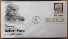 US FDC SC#1526 ROBERT FROST 1974 Art Craft.