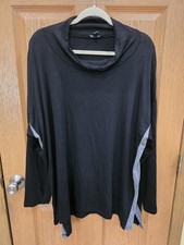 Eileen Fisher Pullover Womens 2X Black Cowl Neck Long Sleeve Tunic Made in USA