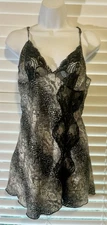 Women’s Snakeskin Black And Silver Sexy Chemise Nighty Size Large