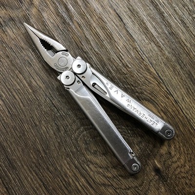 Vintage 1998 Leatherman USA Wave Stainless Steel Folding Multi-Tool Pliers