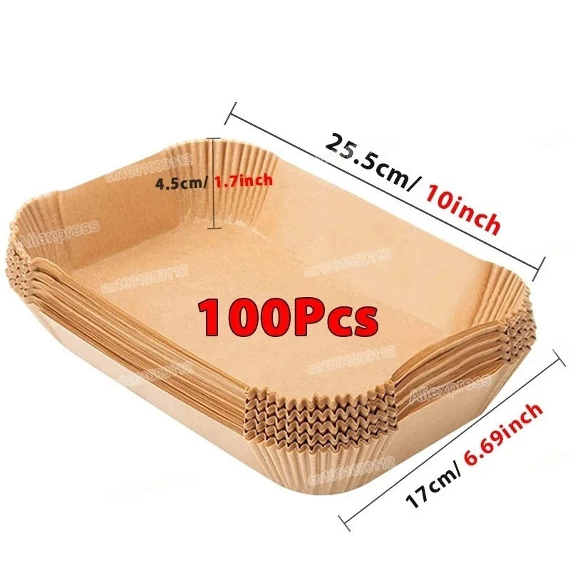 100PCS Air Fryer Paper Liners Disposable Non Stick Baking Parchment for ...