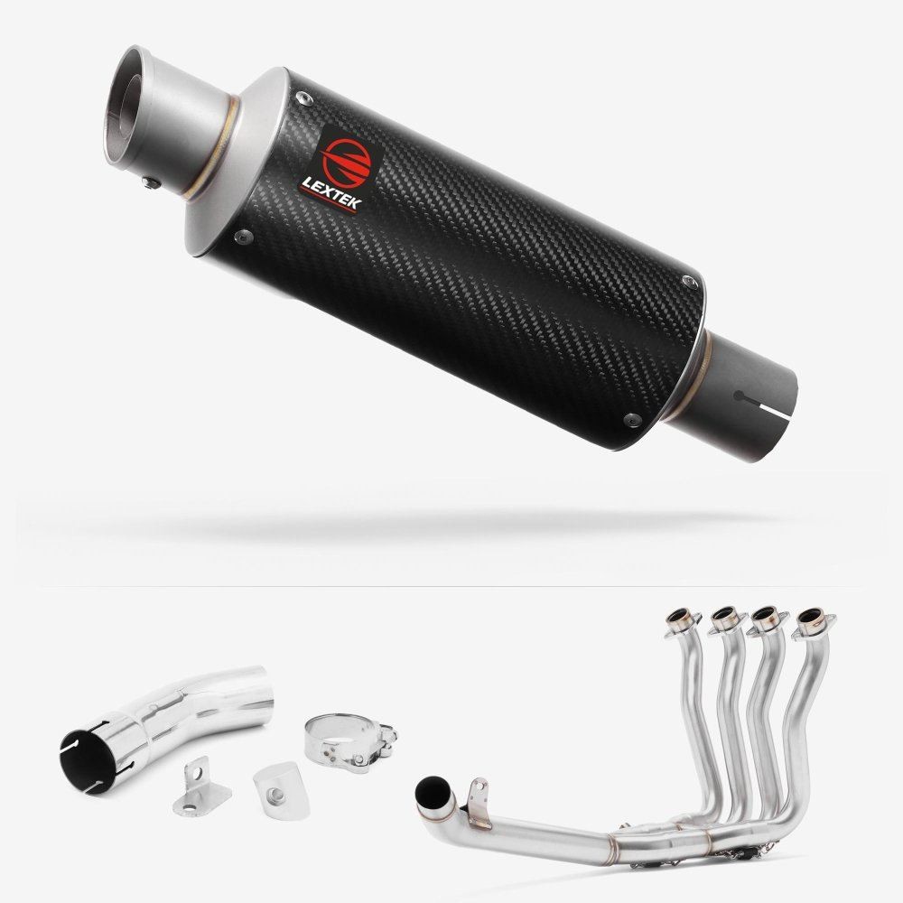 Lextek GP8C Stubby Exhaust 240mm with Link Pipe for Suzuki GSX-S 1000 F (15-20)