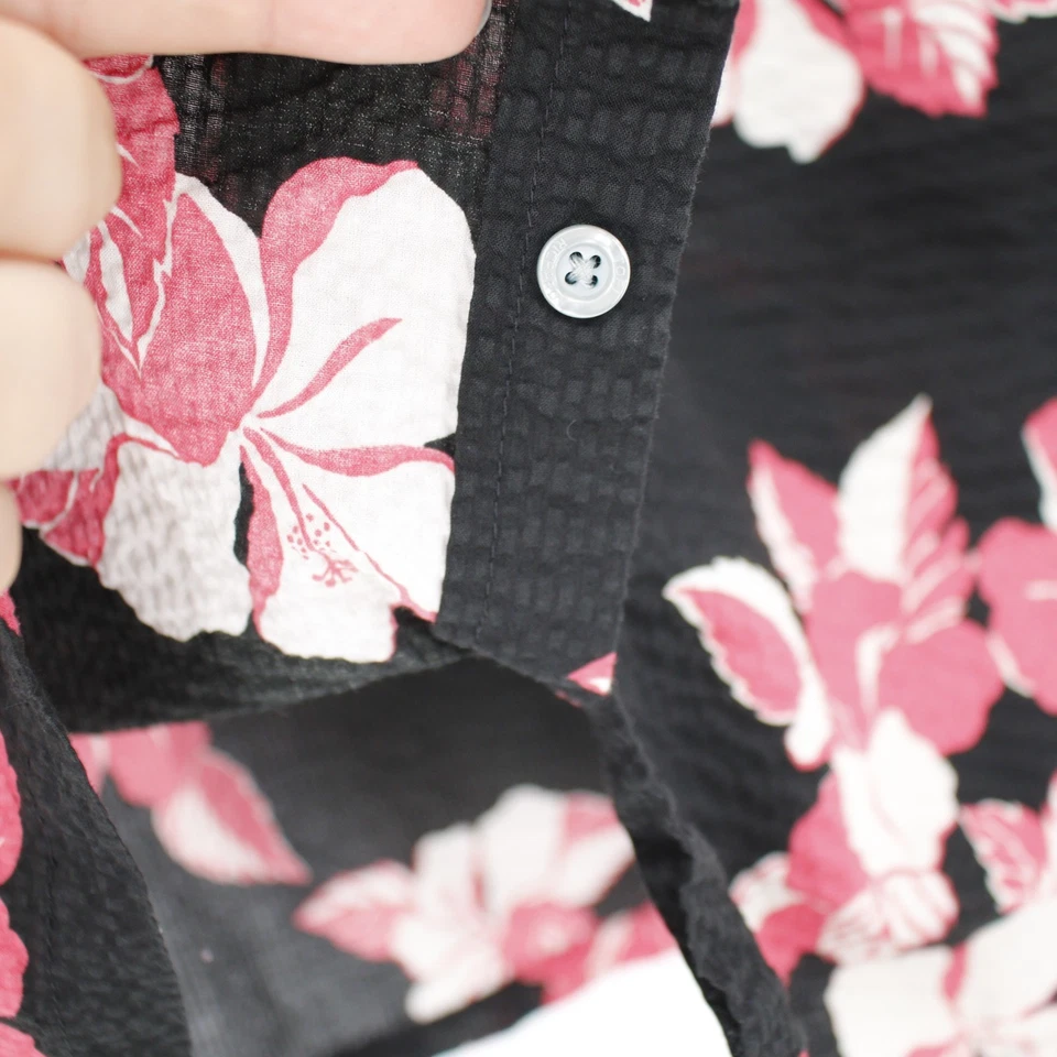 Tori Richard Hawaiian Shirt Mens XL seersucker Floral Short Sleeve cotton pucker - Image 4 of 4