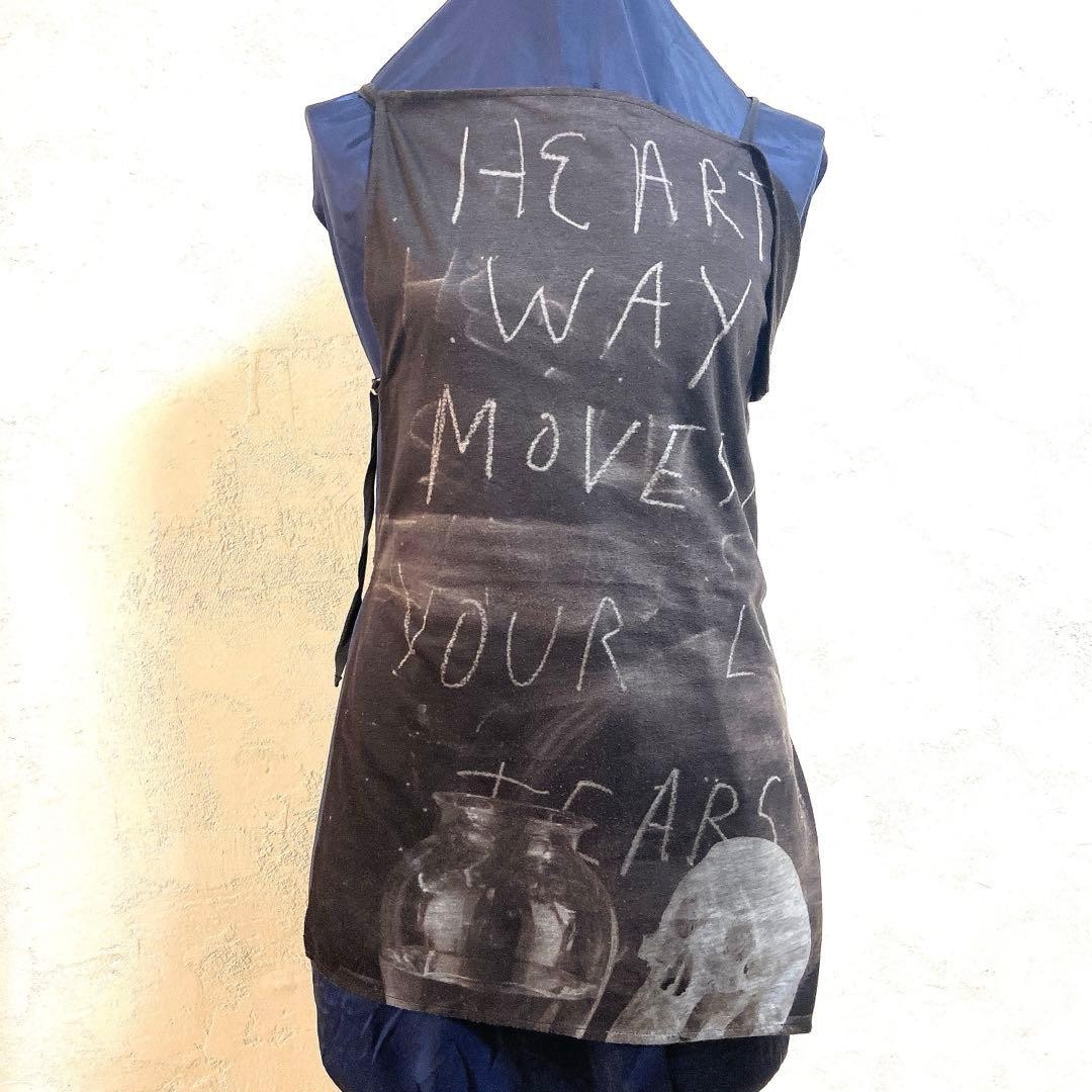 ANN DEMEULEMEESTER Apron-style top Jim Dine Gray x White Art print