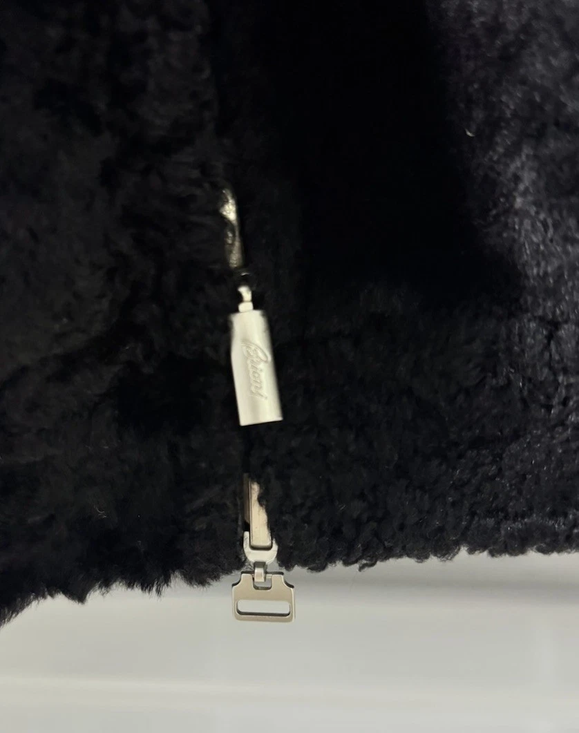 $25k Brioni Fur Black Bomber Jacket Italy Stunning Leather Lined Reversible - product detail image 10