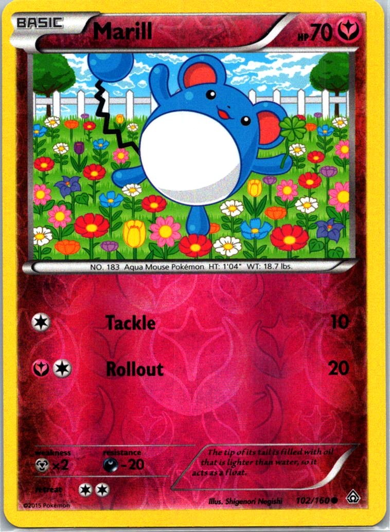 Marill Reverse Holo Common PRC XY - Primal Clash 102/160 LP