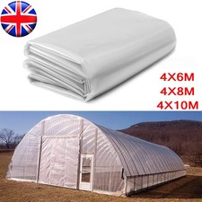 6/8/10M x 4M Clear Heavy Duty Polythene Plastic Sheet Cover Garden Greenhouse