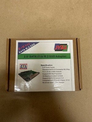 SYBA SY-ADA40087 2.5  SATA 3 to M.2 SSD Adapter *NEW FACTORY SEALED*