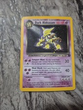vintage Pokémon Dark Alakazam TCG Team Rocket Holo Card 1/82 Unlimited MP/HP