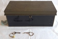 Vintage Stainsons (Barclays Used) Metal Deed Document Box With 2 Keys 1950's
