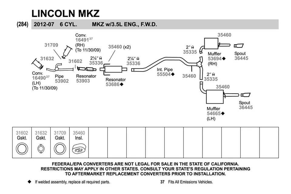 For Ford Fusion 06-12 Walker Stainless Steel Round Aluminized Resonator Assembly Foto 4 de 4