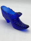 Fenton Cobalt Blue Glass Shoe Figurine Handcrafted In USA