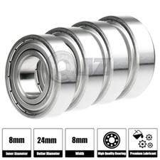 4x 628-ZZ Ball Bearing 24mm x 8mm x 8mm ZZ 2Z Free Shipping NEW Metal