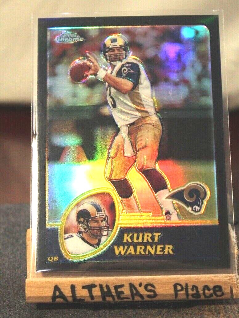 Kurt Warner- 2003 Topps Chrome Black Refractor#117. Black Border SP #'d /599