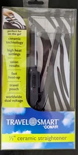 Travel Smart by Conair 1/2-inch Ceramic Straightener Portable 6” w/ Case TS20X