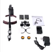 3.5X Dental Endo Surgical Loupes Cordless Headband Double LED Headlight