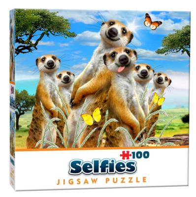 Erdmännchen Tier Selfie Puzzle - 100 Teile - Mini Puzzle Cheatwell Games