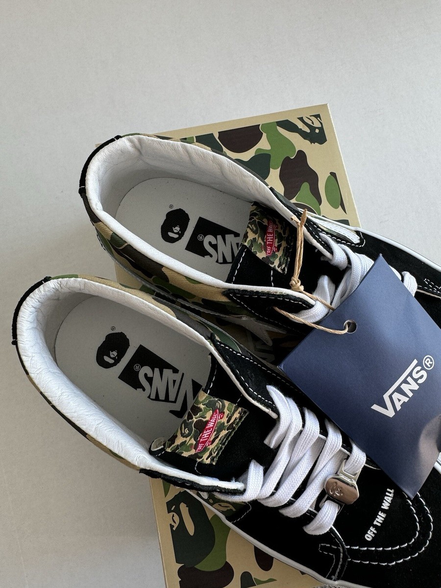 Vans x BAPE Sk8-Mid Reissue 83 LX Black VN000MZGCX31 Size 10