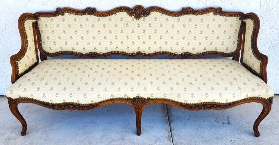 Антикварная скамья для канапе в стиле Людовика XV - Изображение 2 из 4
