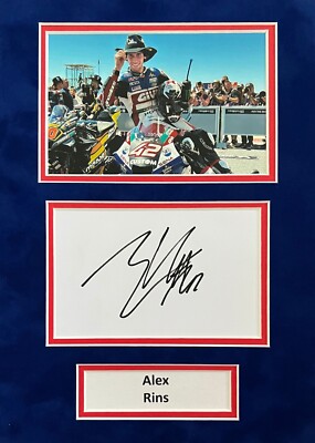 Alex Rins Hand Signed A4 Mounted Photo Display MotoGP Autograph