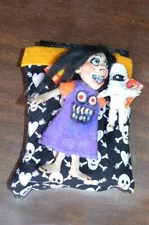 Dollhouse Halloween Doll Girl with Mummy doll Skull bed handmade Dont be scared