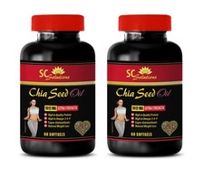 Weight loss supplements - CHIA SEED OIL 2000 - Digestive Health - 2 Bottles