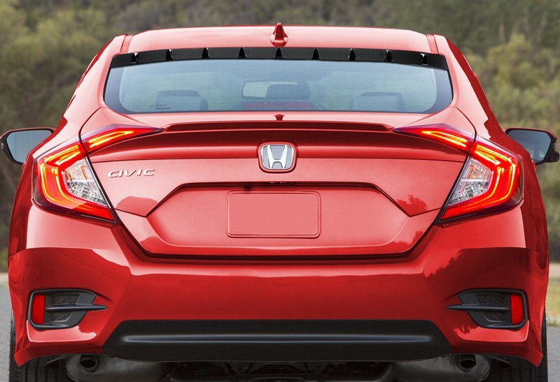 For 1620 Honda Civic 4DR/Sedan Real Carbon Fiber Shark Fin Rear Window