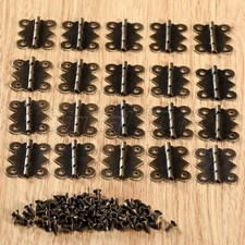 Kit de 20 piezas de bisagras de gabinete vintage joyero maleta mariposa bisagras y tornillos