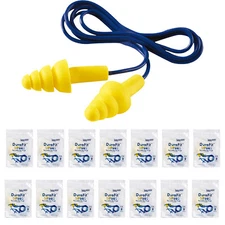 20 Pairs Reusable Corded Ear Plugs Noise Reduction Cancelling Work Sleeping Bulk