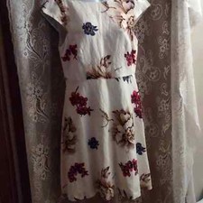Ann Taylor size 4 Autumn Floral Cap sleeve Zip back machine washable