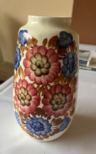 Włocławek Polen Handbemalt Keramik Fajans Vase, Blumenvase