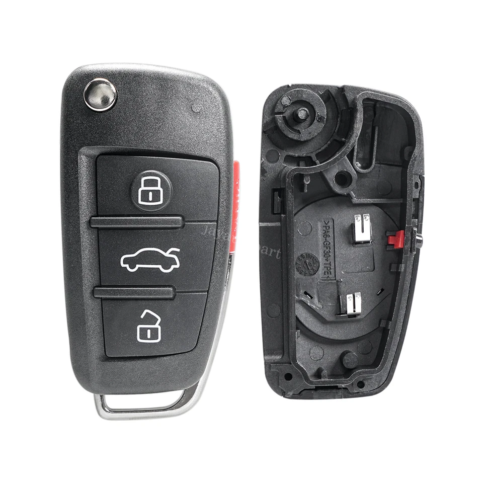 Llavero abatible remoto carcasa 2006-2013 para Audi A3 A4 A6 A8 Quattro TT Q7 S6 Foto 3 de 4
