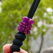 Purple Resin Knife Lanyard Bead Paracord Necklace Pendant EDC Bracelet Bead DIY