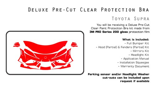 Toyota GR Supra 2020-2025 3M PRO Series PreCut Paint Protection Clear Bra PPF - Picture 5 of 6
