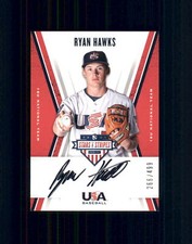 2019 Panini Stars & Stripes USA Baseball #RH Ryan Hawks 18U National Team Sigs.