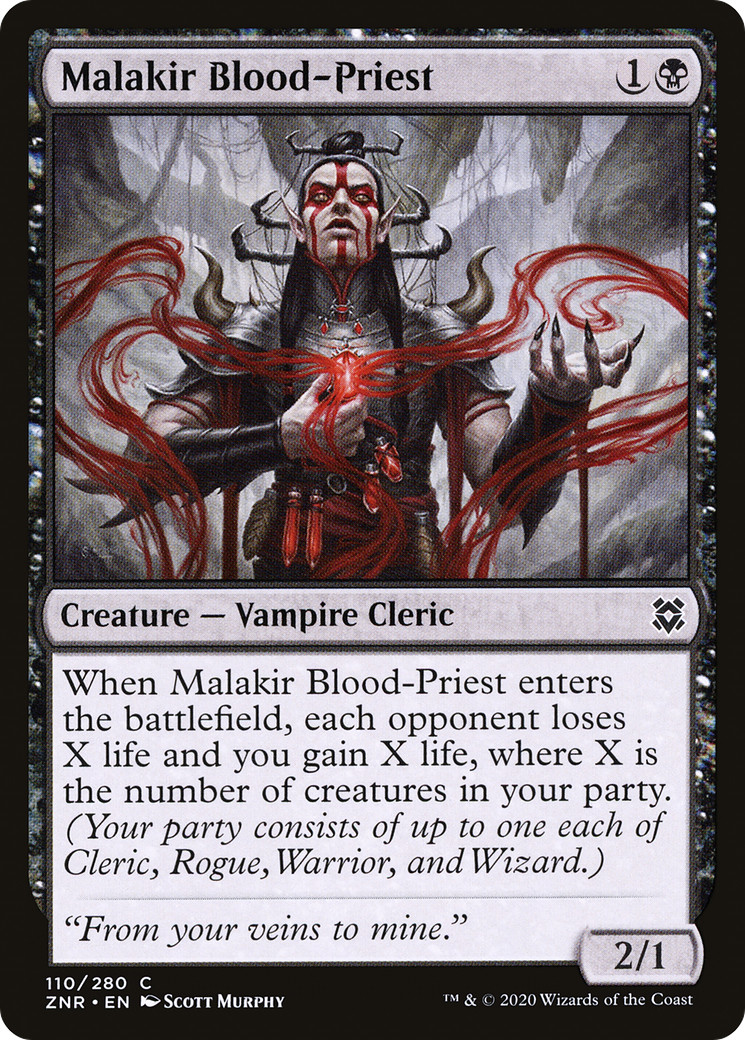x4 Malakir Blood-Priest ZNR MTG Zendikar Rising 110/280 COMMON M/NM 4x