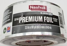Nashua 324A Cold Weather Premium Foil Tape 2-1/2 in x 60 yds Silver New 
