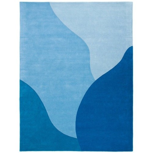 Buy New Blue Hand Tufted Modern New Zealand Wool Rug For Living Room Home Décor - Picture 2 of 4