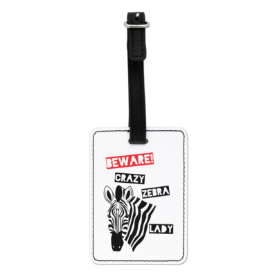 Beware Crazy Zebra Lady Visual Luggage Tag Suitcase Bag - Funny Travel Animal