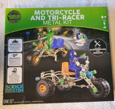 Grafix Science Squad Motorcycle and Tri-Racer Metal Building Kit NEW IN BOX!