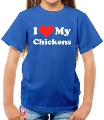 I Love My Chickens - Kinder T-Shirt - Hühnerhähne Haustiere Bauernhof Ei