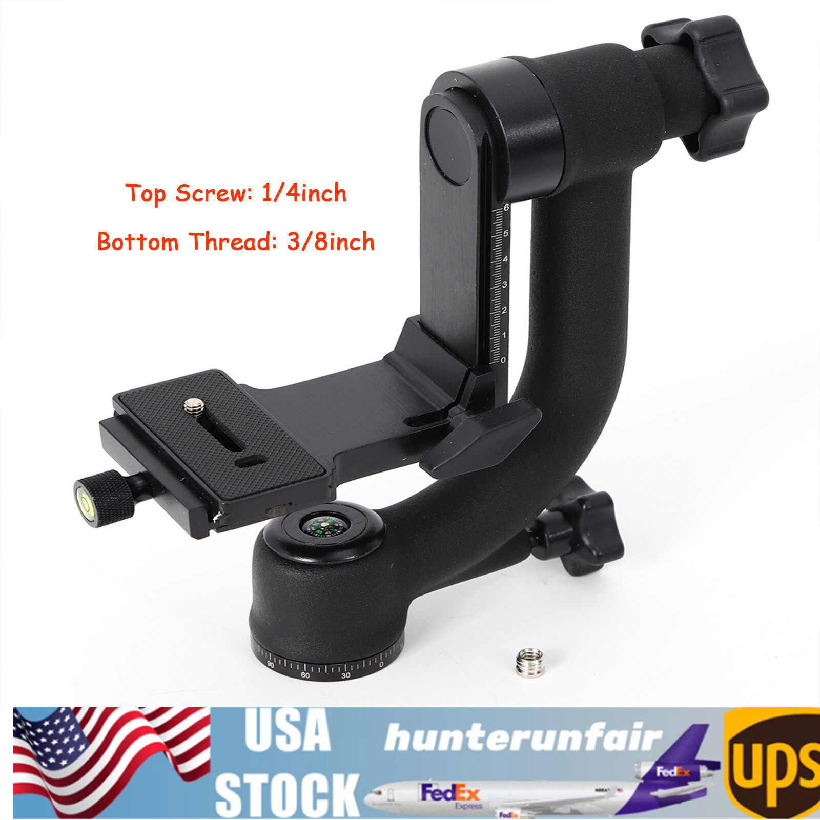 Panoramic Gimbal Tripod Ball Head Mount 360 Degree with Quick Release Plate